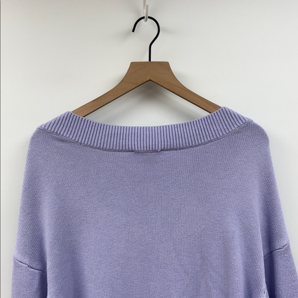 Ann Taylor Chunky Knit Square Neck Pullover Sweater Lilac Purple XL - Picture 7 of 9